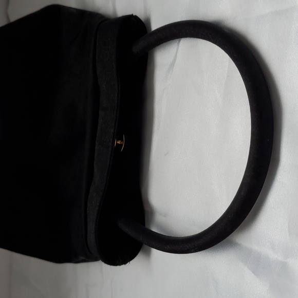 Satin Black Evening Bag - Picture 5 of 9